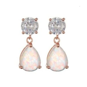 𝅺ADORNIA 14k rose gold plated pear drop earrings